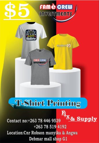 T shirt printing fix and supply